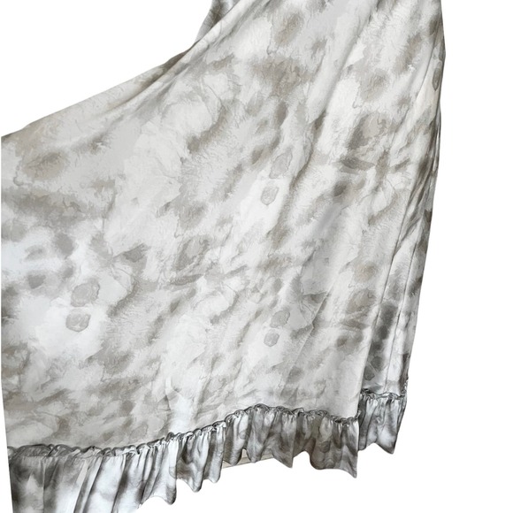 T. ZOVICH Maxi Dress Gray Tie Dye Silver Sleeveless Swing V-Neck Shoulder Ties - Picture 4 of 10